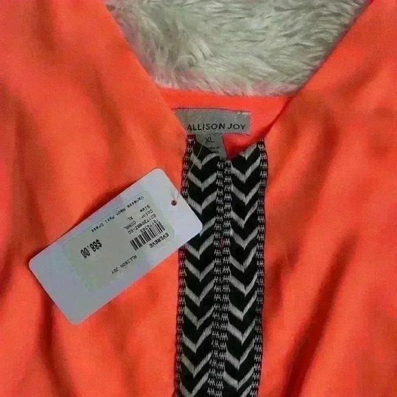 Alyson Joy size extra large neon orange/pink maxi dress. Chevron detail. NWT - Picture 2 of 5